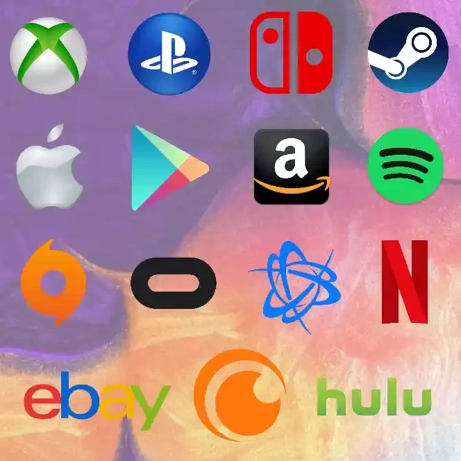 Top-up services abroad from Russia: Netflix, Spotify, Blizzard BattleNet, Origin, Crunchyroll, Hulu, Amazon, Google Play Store, Apple, PlayStation Network, Xbox, Steam, Nintendo, etc.